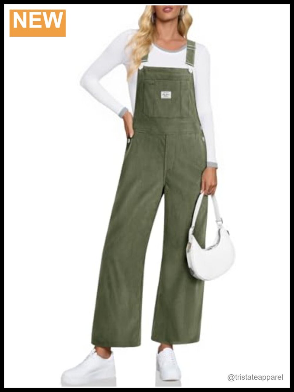 Cicy Bell Corduroy Bib Overalls Wide Leg Jumpsuit with Pockets
